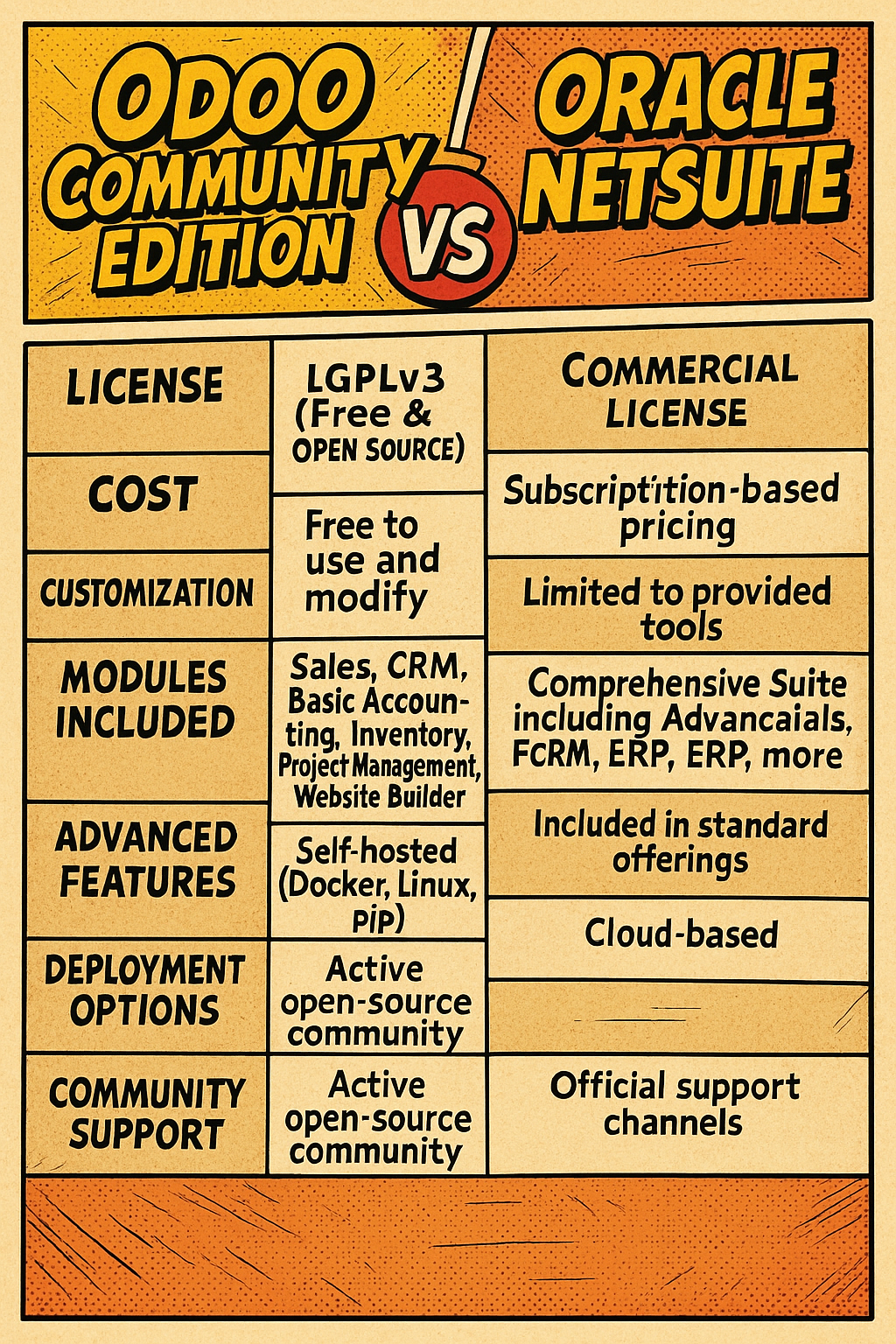 Odoo vs netsuite